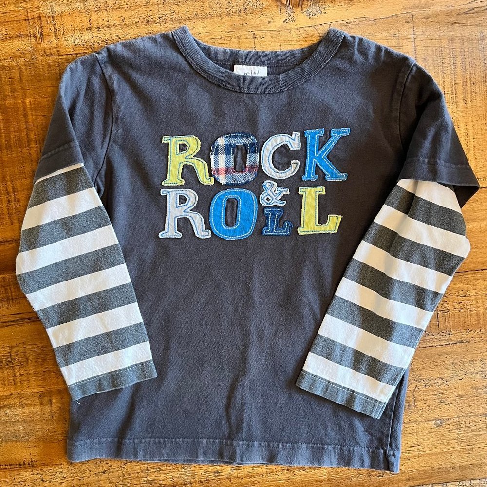 Boys Mini Boden Long Sleeve in Grey Size 5-6